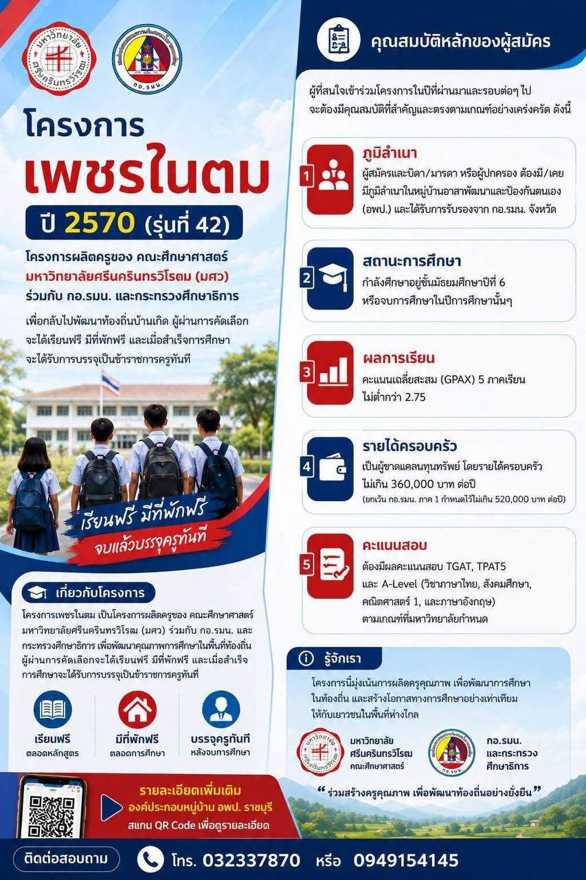 โปสเตอร์โครงการเพชรในตม ปี 2570 รุ่นที่ 42 คณะศึกษาศาสตร์ มศว.
