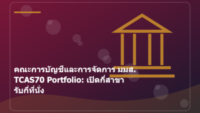 คณะการบัญชีและการจัดการ มมส. TCAS70 Portfolio: เปิดกี่สาขา รับกี่ที่นั่ง