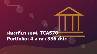 ท่องเที่ยว มมส. TCAS70 Portfolio: 4 สาขา 336 ที่นั่ง